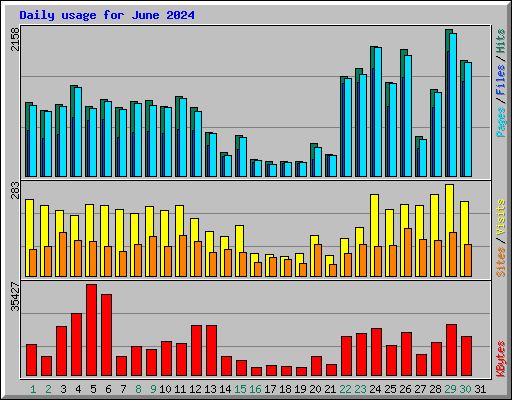 Daily usage for June 2024